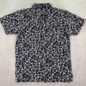 Polo Ralph Lauren Mens Small Floral Print Button Up Short Sleeve Shirt Puckered